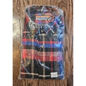 NEW Rugged Terrain Mens Plaid Flannel Button Down Shirt Size M Vintage Red Blue